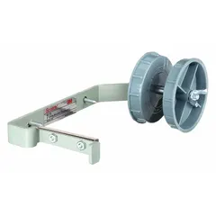 This mounted utility bracket dispenser from 3M accepts tape rolls up to 2 in width, 11 in diameter, with a 3 in core. It features clam shell handle grips for secure tape control during manual dispensing. Commonly used in packaging, assembly, and shipping lines.