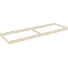 This open deck shelf kit is designed for boltless shelving systems. It includes two front-to-back beams and features a tan powder-coated steel frame. The single straight shelf configuration supports up to 1,400 lb. Suitable for organizing and storing heavy items in warehouses and industrial storage areas.