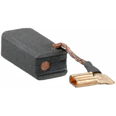 Replacement carbon brush for DEWALT grinders. Transfers electrical current to the motor armature to maintain tool operation. Commonly replaced during routine maintenance to prevent motor failure.