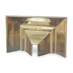 Assembly component for gas wall and ceiling heaters, designed for surface mounting on infrared tube heaters. Includes three reflector pieces made of highly polished aluminum. Redirects radiant heat downward for improved heating efficiency. Overall dimensions: 6 in x 22 in x 22 in.