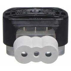 This 3-port pigtail butt splice wire connector is rated for 600 V and features a black housing. It uses insulation displacement technology to make electrical connections without stripping wire insulation. Suitable for splicing or terminating wires in electrical systems.