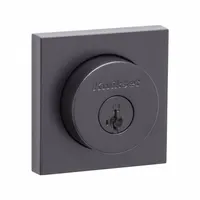 KWIKSET Single Cylinder Deadbolt: Cylindrical, 1 3/4 in Door Thick - Max, Black (MPN 158-SQT-514-SMT-6AL-STRKP-K3)