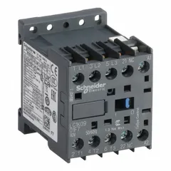This 3-pole non-reversing IEC contactor is rated for 9 A and features three normally open (NO) contacts. The 110V AC coil enables switching of motors and other electrical loads in industrial control panels and machinery.