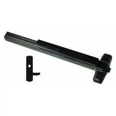 This VON DUPRIN mortise exit device features a touchbar style for push-pad operation. Designed for doors up to 3 ft wide, it includes a lever outside trim and is ADA compliant. The bronze finish suits commercial applications requiring safe egress. Suitable for right-hand reverse door swing.