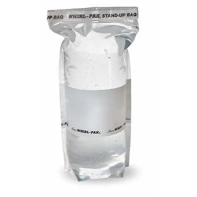 WHIRL-PAK Sampling Bag: Self-Standing, Sterile, 18 fl oz Capacity - oz - Stand Up Sterilized Bags