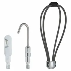 This accessory kit includes a Bullet Nose Tip, Hook Tip, and Whisk Tip for use with fish sticks and glow rods. The 4.6-inch kit contains zero rods and is used to guide wires around obstacles when fishing cables through walls, ceilings, and conduit.