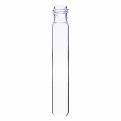 This KIMBLE culture tube is made of colorless glass with a round bottom, 16 mm body diameter, and 100 mm overall height. It is not graduated and does not include a closure. Commonly used for microbial culture, sample storage, and general laboratory testing.