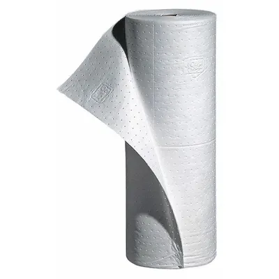 PIG Sorbent Roll, 150 ft L x 30 in W, Polypropylene, White - Sorbent Rolls