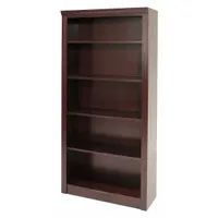 REGENCY Bookcase: Mahogany, Wood, 72 in Overall Ht, 36 in Overall Wd, 17 in Overall Dp, 4 Shelves (MPN TVBC7236MH)