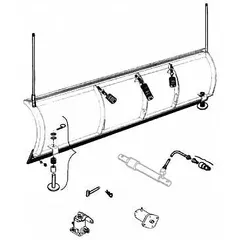 This universal blade guide kit is constructed from red nylon and measures 27 inches in height. It is designed for use on snowplows to stabilize the cutting edge and reduce wear during plowing operations, helping maintain consistent blade contact with pavement.