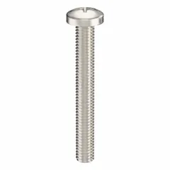 These pan head machine screws feature a #10-32 thread, 1 1/2 in length, and are made from 316 stainless steel with a plain finish. They have a Phillips drive with a #2 drive size and are sold in a pack of 10. Commonly used in general assembly, electronics, and machinery applications where corrosion resistance is required.