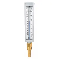 This fixed-angle thermometer and thermowell assembly measures temperatures from -10°C to 50°C with +/-1% accuracy. It features an NPT thread for direct installation into pipes or tanks. Suitable for temperature monitoring in industrial processes, HVAC systems, and storage environments