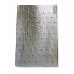 This 3M firestop sheet is a silver panel designed to seal openings in fire-rated walls and floors, providing a 4-hour fire rating. It measures 3 ft in length by 2 ft in width, suitable for passive fire protection in commercial and industrial facilities.
