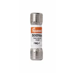 Midget time-delay fuse rated 1 A, 500 V AC, non-indicating. Dimensions 13/32 in x 1 1/2 in. Provides overcurrent protection for motor circuits, transformers, and inductive loads with inrush currents.