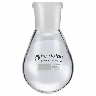 HEIDOLPH 100 mL Round Glass Boiling Flask, Colorless, 24/40 Stopper - Glass Boiling Flasks