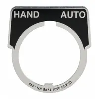 Legend Plate: 30 mm Panel Mounting Size, Half-Round, 1 3/4 in Overall Ht x 1 5/8 in Overall Wd (MPN 9001KN240)