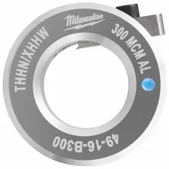 Aluminum stripping bushing for 300MCM THHN/XHHW wire. Designed for use with MILWAUKEE models 2435-20 and 2935-20. Used in electrical installations to remove insulation from large-gauge aluminum conductors.