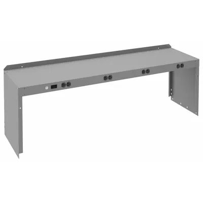TENNSCO Electronic Riser: 60 in Overall Wd, 15 in Overall Dp, Gray, Carbon Steel - Risers for Workbenches