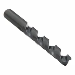 This steel adapter, bit, or mandrel is designed for use with an electric drill. It transfers rotational power from the drill to the cutting tool in industrial drilling applications.