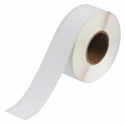 BRADY Continuous Label Roll, 1 1/8 in x 100 ft, Vinyl, White (Matte), Indoor - Brady Inkjet Continuous Label Rolls