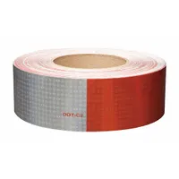 Reflective Tape: Construction/Emergency Vehicles/Trucks and Trailers, Red/White, 2 in Wd, 50 yd Lg (MPN 18697)