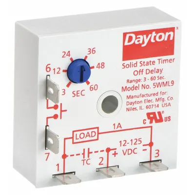 Dayton Single Function Encapsulated Timing Relay: Surface Relay Mounting - Surface-Mounted Relays
