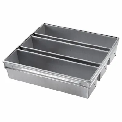 CHICAGO METALLIC 3-Slot Pullman Bread Pan - Bread & Loaf Pans