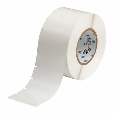 BRADY Pre-Cut Label Stock Roll: 1 in Label Ht, 3 in Label Wd, 1 in Roll Lg - Brady Thermal Transfer Precut Label Rolls