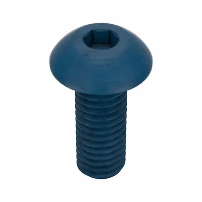 METRIC BLUE Socket Head Cap Screw: M3x0.50 Thread Size, 8 mm Lg, Button, Blue Phosphate - Button Head Socket Cap Screws