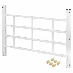 This hinged-installation window security bar from PRIME-LINE is made of carbon steel with a white finish. It adjusts from 23 1/2 to 38 inches wide, stands 21 1/4 inches tall, and features 4 bars for inside mounting. Designed to reinforce windows against forced entry while allowing quick egress in emergencies.