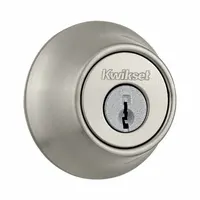 KWIKSET Single Cylinder Deadbolt: Cylindrical, 1 3/4 in Door Thick - Max, Nickel (MPN 660-15-RCAL-RCS/5303-K3)