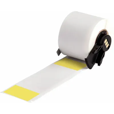 BRADY Wraparound Label: 4 in x 1 1/2 in, 1 1/2 in, Vinyl, Yellow (Matte) - Brady Precut Label Rolls