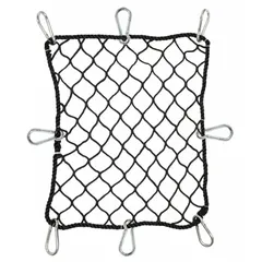 Perimeter netting for worker fall protection, 40 ft long, black net. Compliant with OSHA 1926.105. Used as a net component in perimeter safety systems on construction sites, bridges, and industrial facilities to catch workers or debris.