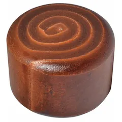 This replacement face is made of soft rawhide and has a 2-inch diameter. It is designed for use with clamping-head hammers, providing a non-marring striking surface suitable for assembly, metalworking, and woodworking applications where protecting the workpiece finish is important.