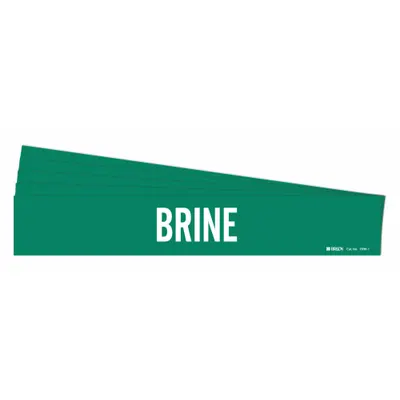 BRADY Brine Adhesive Pipe Marker - Brine Adhesive Pipe Markers