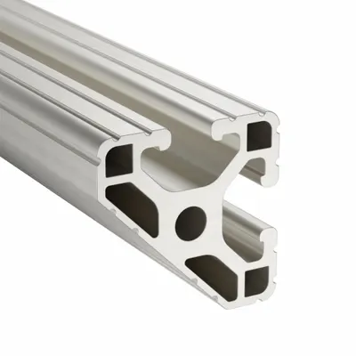 80/20 T-Slot Framing System: 15 Series, 10 ft Lg, 1 1/2 in x 1 1/2 in, Silver - Quarter-Round & Angled Grooved Inch Profiles
