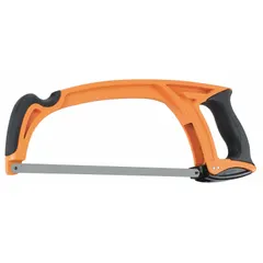This general purpose hacksaw features a 17-1/2 in overall length and a bi-metal blade with 24 teeth per inch. The multi-component handle provides a secure grip. Suitable for cutting metal, plastic, and wood in maintenance, fabrication, and construction tasks.