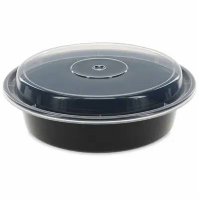 PACTIV Disposable Carry-Out Food Container: Plastic, 1 Compartments, 24 oz Capacity - Microwaveable Containers with Lids