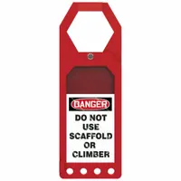Tag Holder: No Header, 3 1/2 in Wd, 10 in Ht, Red, Rectangle, Plastic, Indoor/Outdoor, English (MPN TSS902)
