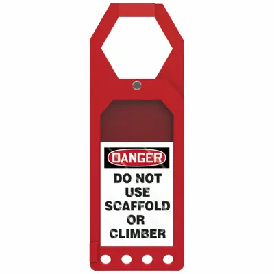 ACCUFORM Tag Holder: No Header, 3 1/2 in Wd, 10 in Ht, Red, Rectangle, Plastic, Indoor/Outdoor - Safety