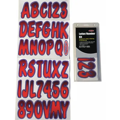 HARDLINE PRODUCTS Letter and Number Label Set: 3 in Character Ht, Indoor/Outdoor, Non-Reflective - Die-Cut Permanent Letters & Numbers
