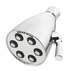 This fixed showerhead from the Icon S-2252 series is constructed of brass and delivers a flow rate of 2 gpm. It is designed for multi-pattern operation, suitable for use in commercial and industrial settings such as washdown stations, locker rooms, and process areas.