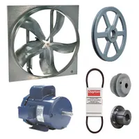 Exhaust Fan with Drive Package: Belt Drive, 48 in Blade, 3 hp, 32,605 cfm, 115/208-230V AC, 1 ph (MPN 7M839)