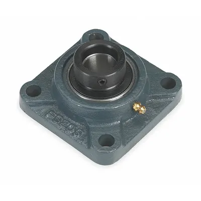 DAYTON 4 Bolt Flange Bearing: Radial Ball, 1 1/2 in Bore, Cast Iron, Eccentric Collar - General Purpose Flange-Mount Ball Bearings