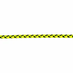 Static kernmantle rope constructed from nylon with a 6 mm diameter. Rated working load limit of 195 lb. Suitable for light-duty utility tasks such as securing loads, rigging, and general industrial use where minimal stretch is required.