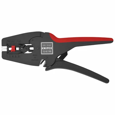 KNIPEX Wire Stripper: Auto, 32 AWG to 8 AWG, 7 1/2 in Overall Lg, Straight Edge Blade - Grip & Strip Wire Strippers