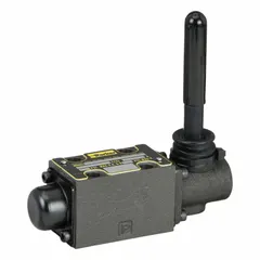 Lever-operated directional control valve, D03 NFPA size, three positions, manually actuated. Maximum flow rate 21 gpm. Part of the D1VL series. Used to direct hydraulic fluid flow in industrial machinery.