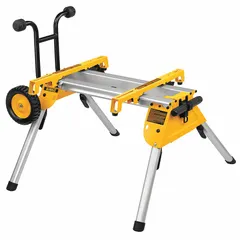 Portable table saw stand with a 33 1/2-inch working height. Provides a stable, elevated platform for job site cutting operations such as ripping, crosscutting, and miter work.