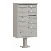 Cluster Box Unit: CBU, 18 Doors, Horizontal, 62 in H x 30 1/2 in W x 18 in D, Pedestal Mounting (MPN 3316GRY-U)