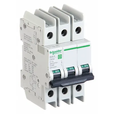 SCHNEIDER M9F43301 D-Curve 3-Pole Miniature Circuit Breaker - D-Curve, 3-Pole UL489 DIN Rail-Mount Miniature Circuit Breakers